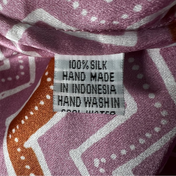 Natalie Martin Printed 100% Silk Wrap Tie Waist Chevron Maxi Dress SZ Large EUC - Picture 13 of 15